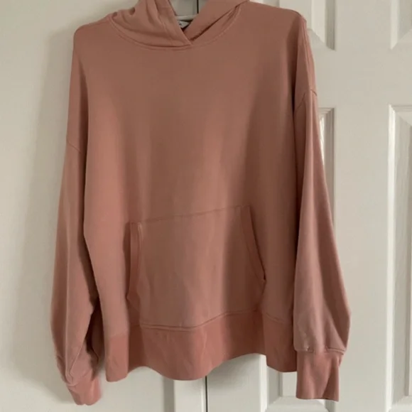 Athleta Balance Hoodie Mocha Latte Medium Modal Sweatshirt Yoga - Picture 3 of 6